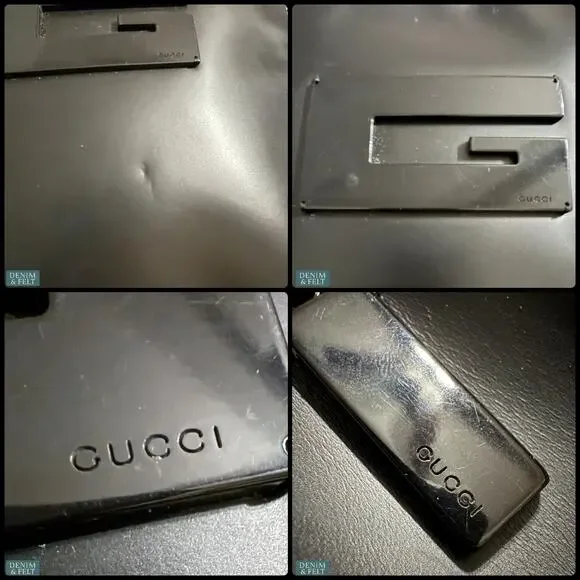 Gucci Black GG Logo Shoulder Tote Work Bag Classic Designer Style PVC Purse - Picture 16 of 16